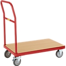Plateauwagen - duwbeugel - L 850 x B 500 mm - draagvermogen 250 kg - ons merk Schäfer Shop Pure