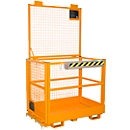 Plateforme élévatrice pour gerbeur type MB-II, pour 2 personnes, jusqu’à 300 kg, L 1040 x l. 1300 x H 2155 mm, jaune-orange RAL 2000