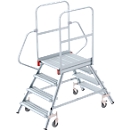 Plateforme mobile en aluminium, recto-verso, 4 marches