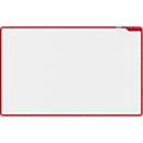 PLAYROOM Whiteboard PLAYBOARD, e3-emaillierter Stahl, weiß, Recycling-PET-Rahmen rot, B 750 x H 1180 mm