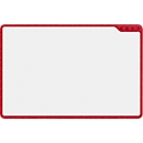 PLAYROOM Whiteboard PLAYBOARD, e3-emaillierter Stahl, weiß, Recycling-PET-Rahmen rot, B 750 x H 500 mm