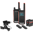 PMR two-way radio set Motorola TALKABOUT T82, 2 piece, license free, IPx2, 10 km, 16 channels, black/orange