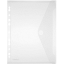 Poche pour documents FolderSys, format A4, avec fermeture velcro, 10 p., translucide
