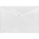 Poche pour documents FolderSys, format A4 paysage, fermeture à bouton-pression, PP, sans couleur transparent