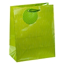 Pochette cadeau à fines rayures, moyen, 18 x 10 x 23 cm, indéchirable, lot de 4 vert