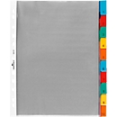 Pochettes-intercalaires PP extra larges DURABLE, 10 feuilles, onglets colorés