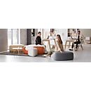 Polstermöbel Leyform GOGO Pouf, groß, oval, B 1240 x T 1090 x H 440 mm, mit Gleitern, Stoffbezug, anthrazit