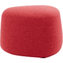 Polstermöbel Leyform GOGO Pouf, klein, oval, B 550 x T 515 x H 440 mm, mit Gleitern, Stoffbezug, rot