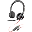 Poly Blackwire 8225 USB-C Stereo-Headset, für Microsoft Teams zertifiziert, + USB-C/A-Adapter