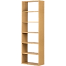 Pombal wandboekenkast, 6 OH, B 740 x D 340 x H 2240 mm, uitbreidbaar, wild eiken