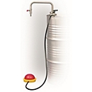 Pompe à fût, 20 l/min, profondeur d'immersion 950 mm, commande au pied avec coude de refoulement, pour liquides de haute pureté, solvants