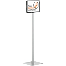 Porte-affiches Durable® INFO STAND BASIC, format A4 portrait et paysage, lisible des deux côtés, 2 cadres d'information DURAFRAME® MAGNETIC, kit de montage inclus, métal