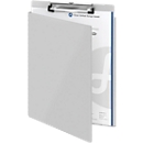 Porte-bloc avec rabat de protection, format A4, aluminium, avec œillet de suspension