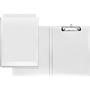 Porte-bloc double VELOFLEX, format A4, plastique, avec œillet de suspension, avec pochette d'insertion, blanc