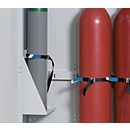 Porte-bouteille latéral et réglable en hauteur, en tôle d'acier, gris clair, L 315 x P 220 x H 450 mm, jusqu'à 50 kg