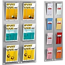 Porte-brochures mural - aluminium - 4 x  format DIN Long