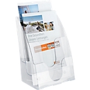 Porte-brochures - plastique - l. 232 x P 100 x H 318 mm - 3 compartiments pour format A4 - transparent