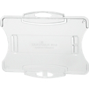 Porte-carte Durable, pour 1 carte au format vertical/transversal, avec pattes de fixation, L 92 x H 70 mm, polystyrène, transparent, 10 pièces