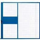Porte coulissante, pour système de cloison grillagée, L 2238 x H 2110 mm, bleue