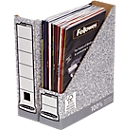 Porte-revues Bankers Box - en carton recyclé FSC - dos 78 mm - blanc-gris - 10 pièces