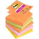 POST-IT Haftnotizen Super Sticky Z-Notes Boost R330-5SS-BOOS, 76 x 76 mm, farbig, 5 x 90 Blatt