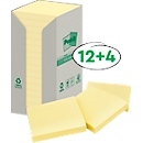Post-it® Recycling Notes 654-1T, B 76 x H 76 mm, 100 % Recycling-Papier, gelb, 16 Blöcke á 100 Blatt