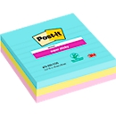 Post-it® Super Sticky Notes Cosmic 675-3SS-COS, 101 x 101 mm, farbig & liniert, 3 Blöcke á 70 Blatt 