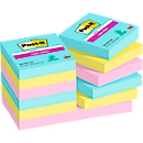 Post-it® Super Sticky Notes, Miami-Farbkollektion, 12 Blöcke a 90 Blatt