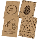 Postcard set Christmas Sigel 'Natural Christmas', 24 pieces, 12 motifs, DIN A6, kraft cardboard brown