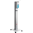 Poste d'hygiène mobile Manuflex Proficlean M, modulaire, L 400 x P 400 x H 1295 mm, acier, gris clair RAL 7035