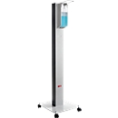 Poste d'hygiène mobile Manuflex Proficlean S, modulaire, L 400 x P 400 x H 1295 mm, acier, gris clair RAL 7035