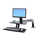 Poste de travail WorkFit-A Ergotron - mono écran LD - avec clavier suspendu