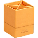 Pot à crayons Rhodia, similicuir, 4 compartiments, 80 x 80 x 110 mm, orange