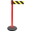 Poteau à sangle GLA 29, rouge, sangle noire/jaune