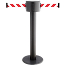 Poteau à sangle noir GLAD 85 RS-Guidesystems, sangle à rayures rouge/blanc