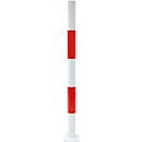 Poteau de balisage à cheviller, sans œillets, blanc/rouge