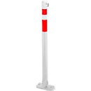 Poteau de délimitation rabattable, avec serrure à clé triangulaire pompiers