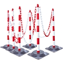 Potelets à chaîne - plastique- 6 potelets + 10 m de chaîne - set
