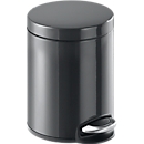 Poubelle à pédale métal rond, Soft Close, 5 L, anthracite
