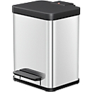 Poubelle à pédale Öko Duo Plus M Hailo, 2 x 9 litres, rectangulaire, inox