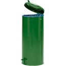 Poubelle compacte à pédale, 120 litres, Ø 500 x H 1000 mm, vert