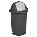 Poubelle pour tri sélectif, plastique, gris