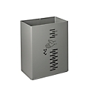 Poubelle rectangulaire PIVO, pour support mural, 24 litres, L 197 x H 400 mm, revêtement époxy, gris manganèse