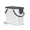 Poubelle Rotho ALBULA, système de recyclage, 25 l, empilable, plastique (sans BPA), blanc mistletoe