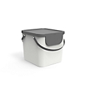Poubelle Rotho ALBULA, système de recyclage, 40 l, empilable, plastique (sans BPA), blanc mistletoe