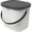 Poubelle Rotho ALBULA, système de recyclage, 6 l, empilable, plastique (sans BPA), blanc mistletoe
