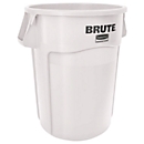 Poubelle rubbermaid Brute, 166,5 l, ronde, anti-UV, L 612 x l 717 x H 796 mm, polyéthylène, blanc