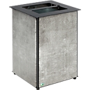 Poubelle VAR, volume 80 L, avec serrure à trois pans, pour ancrage au sol, effet béton