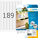 Power-Etiketten HERMA 10900, 25,4 x 10 mm, 4725 Etiketten / 25 A4-Blätter, selbstklebend, stark haftend, weiss