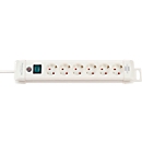 Premium-Line stekkerdozen, 6-voudig, wit